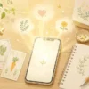 AI占いをイメージしたスマホと占いカードと星が並ぶやさしいイラスト