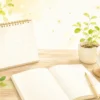 カレンダーと小さな星で開運日をやさしく表したイラスト