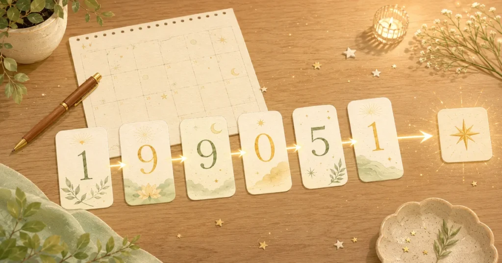 数秘術で生年月日の数字を計算する流れを表したやさしいイラスト