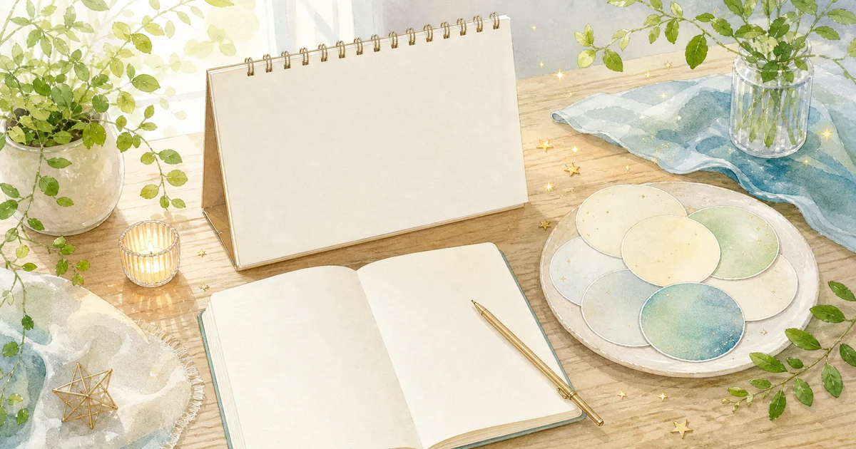 星座占いを星とカレンダーでやさしく表したイラスト